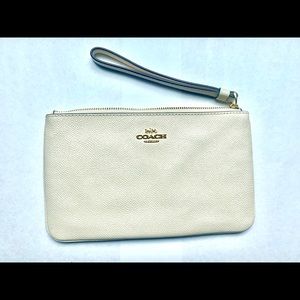 Coach wristlet, cream NWT